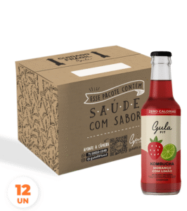 COMBO 12 KOMBUCHAS MORANGO E LIMÃO - 280ML