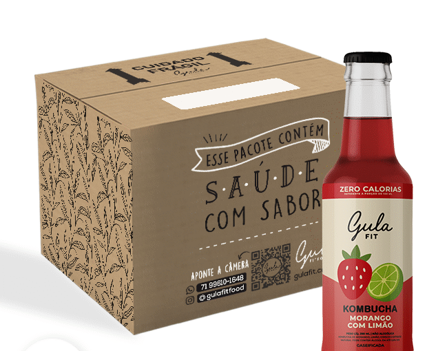 COMBO 24 KOMBUCHAS MORANGO E LIMÃO - 280ML