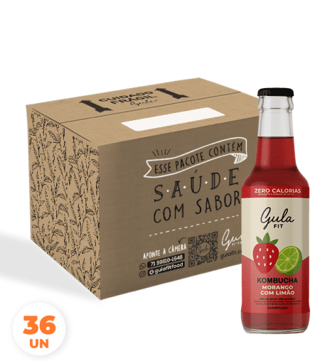 COMBO 36 KOMBUCHAS MORANGO E LIMÃO  - 280ML