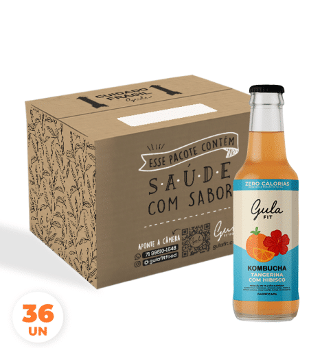 COMBO 36 KOMBUCHAS TANGERINA E HIBISCO - 280ML
