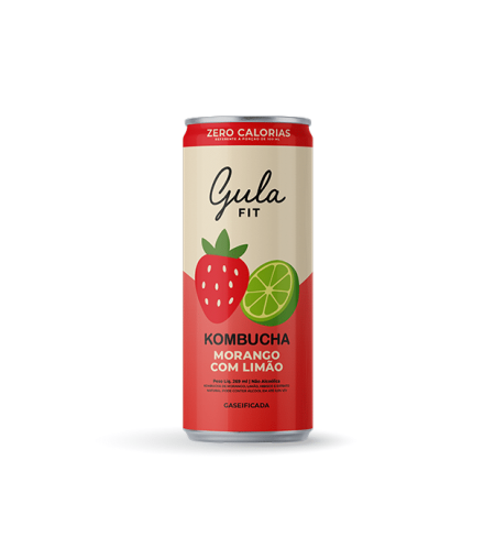 LATA KOMBUCHA MORANGO COM LIMÃO - 269 ML