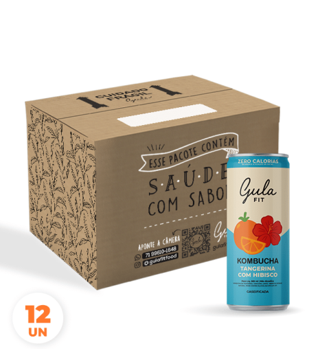 COMBO 12 LATAS KOMBUCHAS TANGERINA COM HIBISCO - 269ML