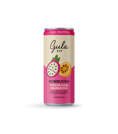 LATA KOMBUCHA PITAYA COM MARACUJÁ - 269 ML